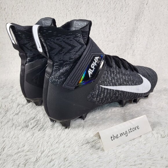 Nike Alpha Menace Elite 2 WD P FlyKnit Black Cleats BV3298-001 Mens Sz 13 Wide main image 4